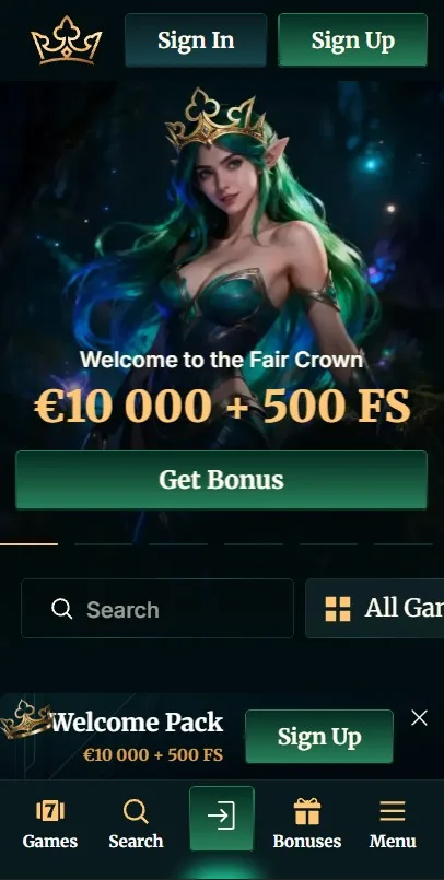 Mobilversion hos Fair Crown Casino